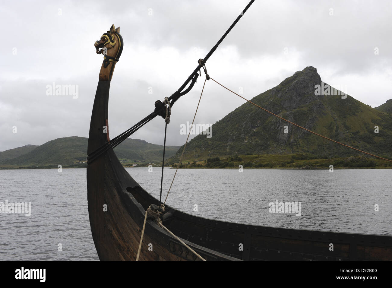 Lofotr Wikingermuseum Borg, Bøstad, Lofoten, Nordland, Norwegen Stockfoto