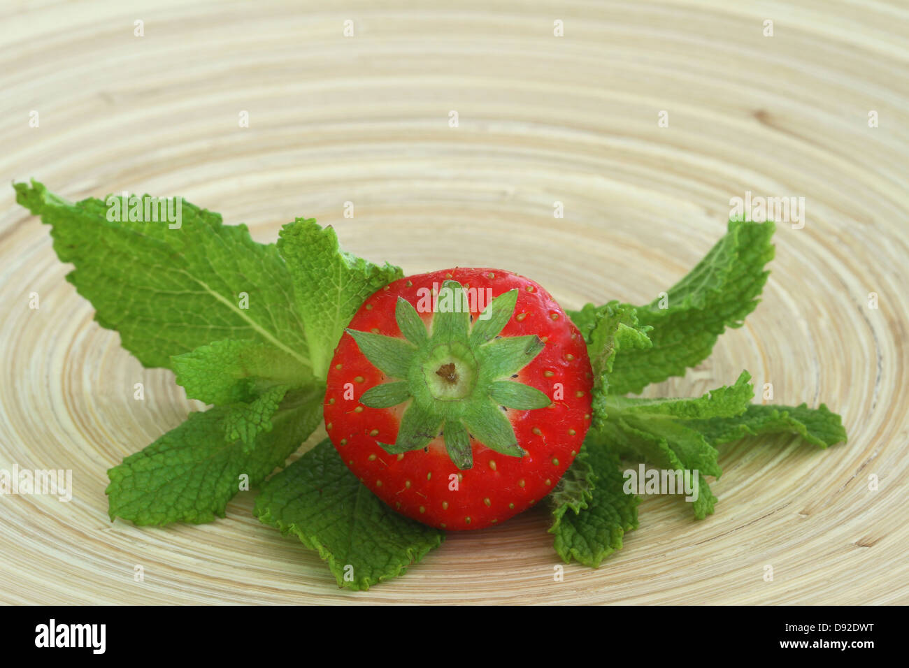 Erdbeeren und frischer Minze Stockfoto