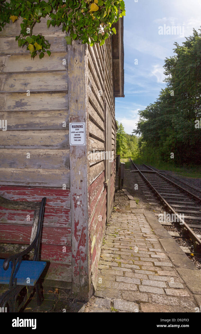 Der alten Bahnlinie ins Nirgendwo. Stockfoto