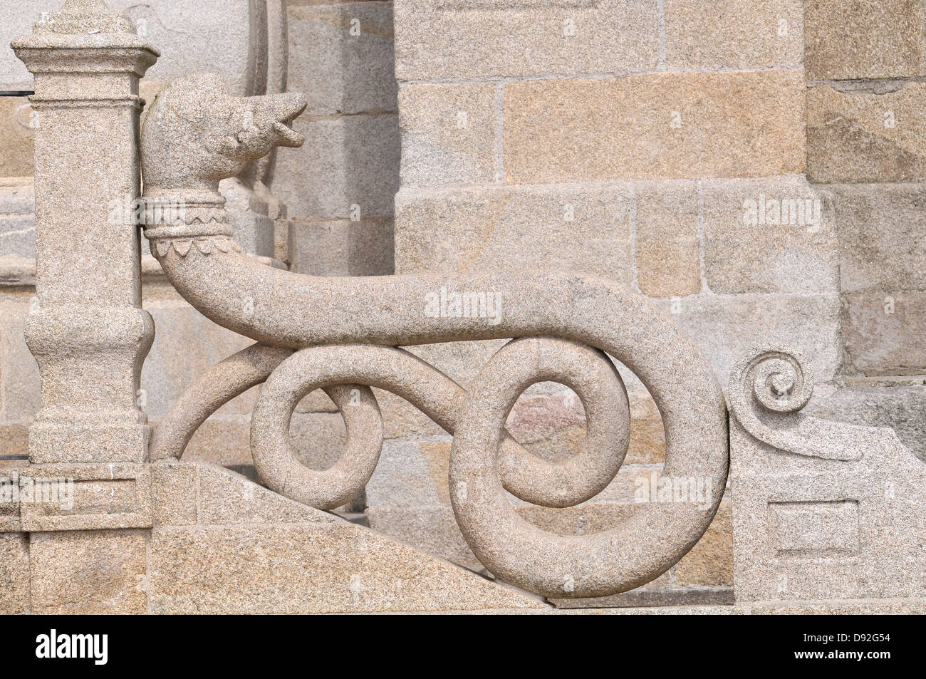 Schlange Balustrade der Kathedrale Treppe, Porto, Portugal Stockfoto