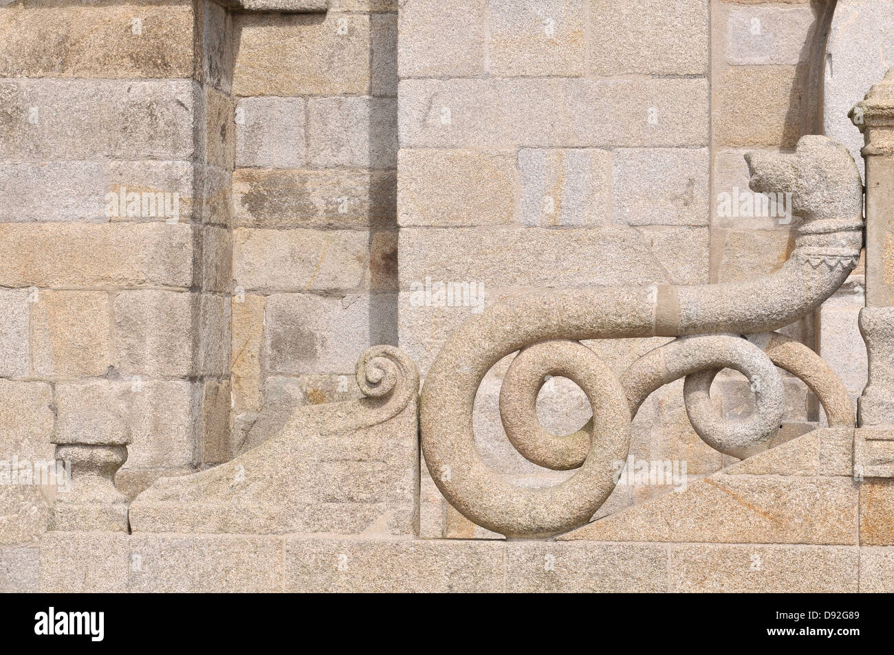 Schlange Balustrade der Kathedrale Treppe, Porto, Portugal Stockfoto