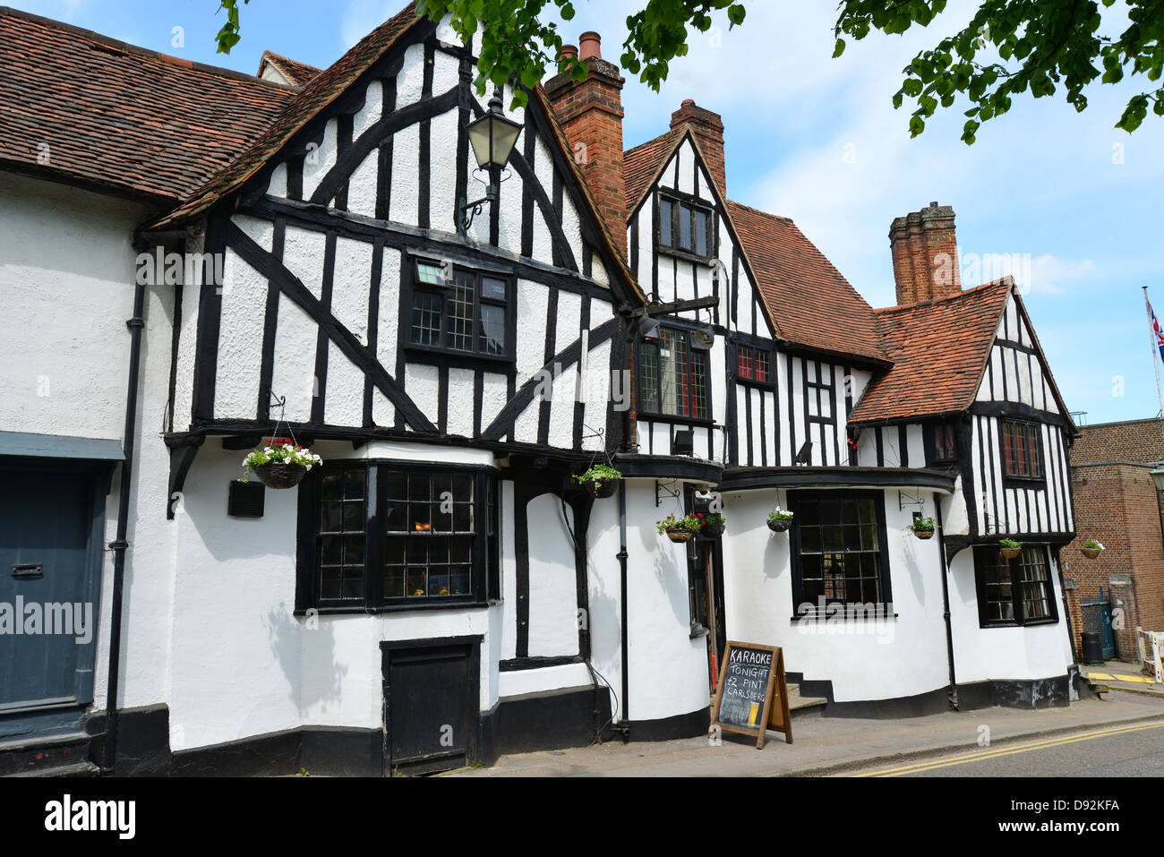 15. Jahrhundert The Boars Head Pub, Windhill, Bishops Stortford, Hertfordshire, England, Vereinigtes Königreich Stockfoto