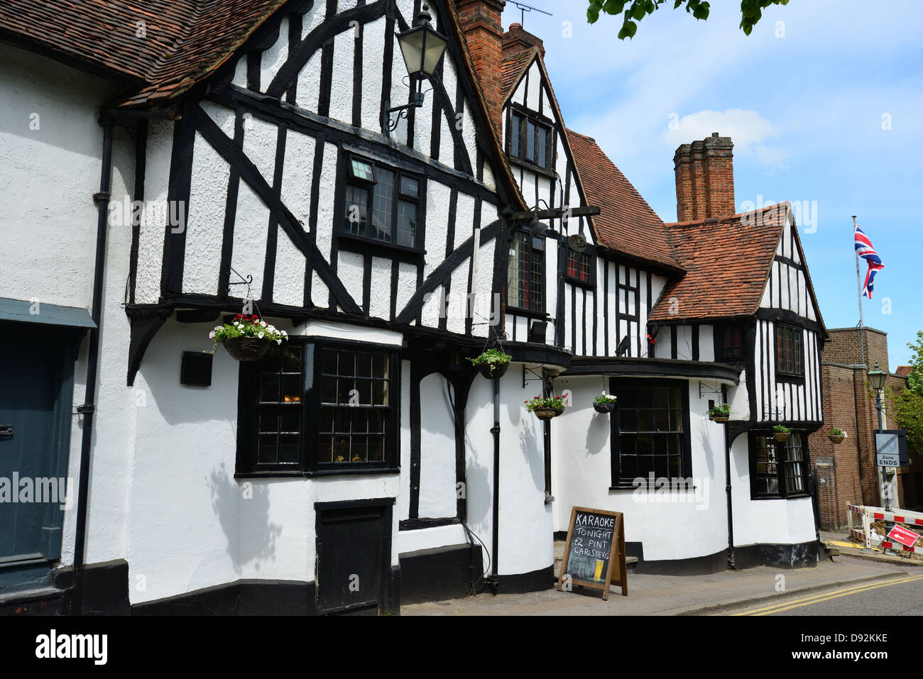 15. Jahrhundert The Boars Head Pub, Windhill, Bishops Stortford, Hertfordshire, England, Vereinigtes Königreich Stockfoto