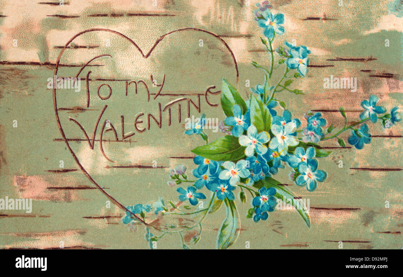 Zu my Valentine - Vintage-Karte Stockfoto