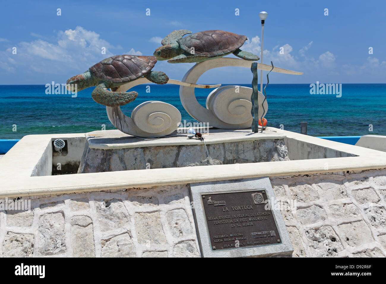 Schildkröte-Skulptur auf der Isla Mujeres, Quintana Roo, Mexiko Stockfoto