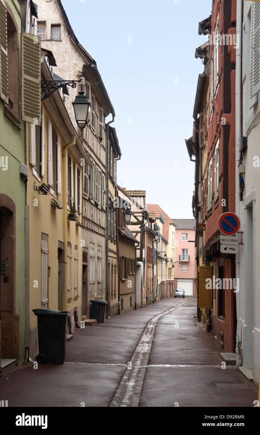 kleine Gasse in Colmar (Elsass/Frankreich) Stockfoto