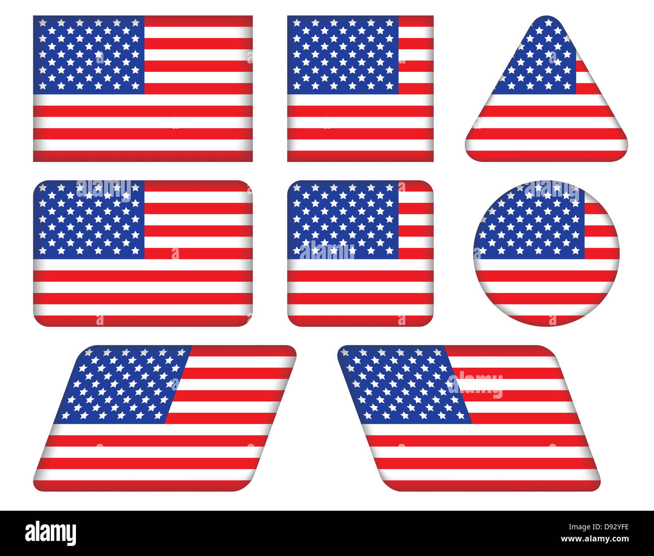 Schaltflächen mit USA Flagge Stockfoto