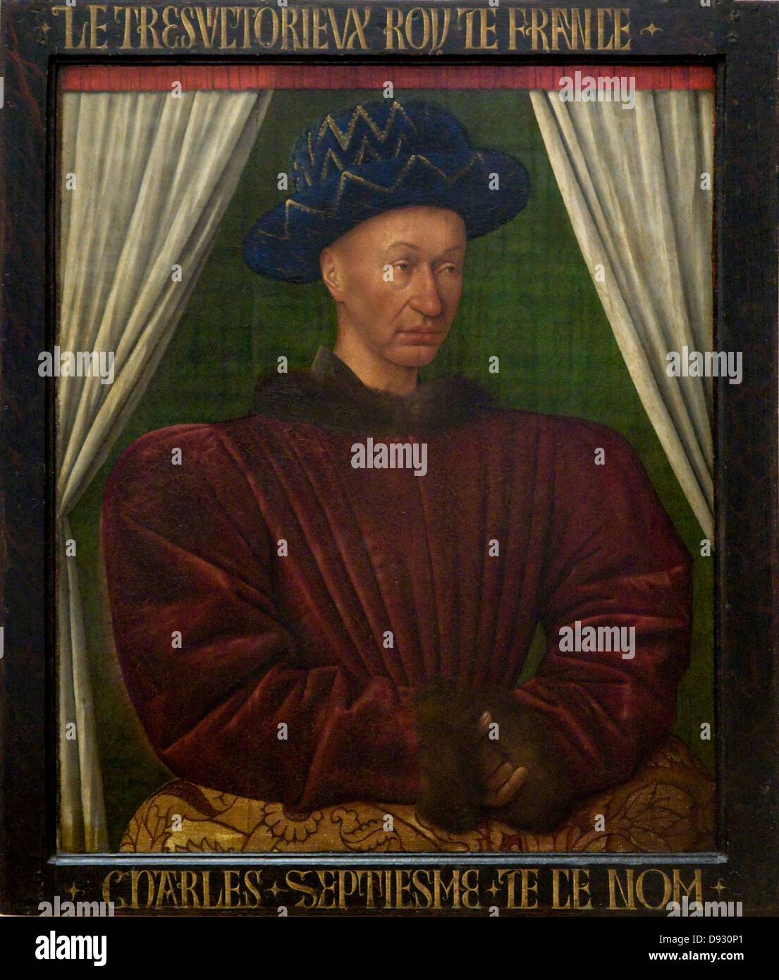 Jean Fouquet Charles VII - König von Frankreich XV. Jahrhundert Paris - Louvre Museum französische Schule Stockfoto