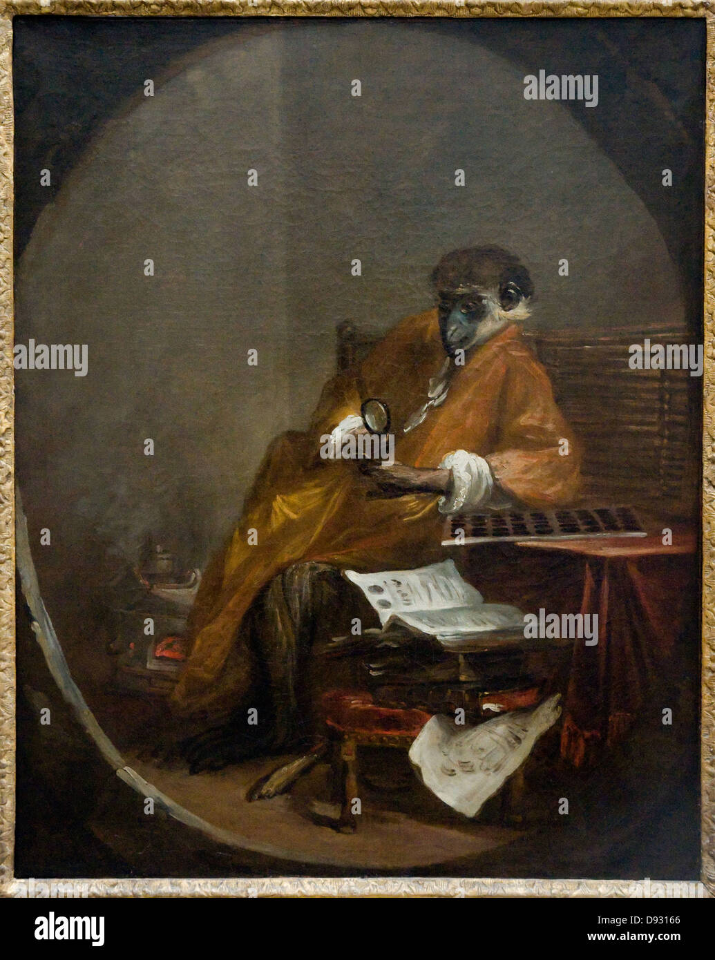 Jean Siméon Chardin Le Singe Antiquaire - Affe Antiquar 1726 Stockfoto