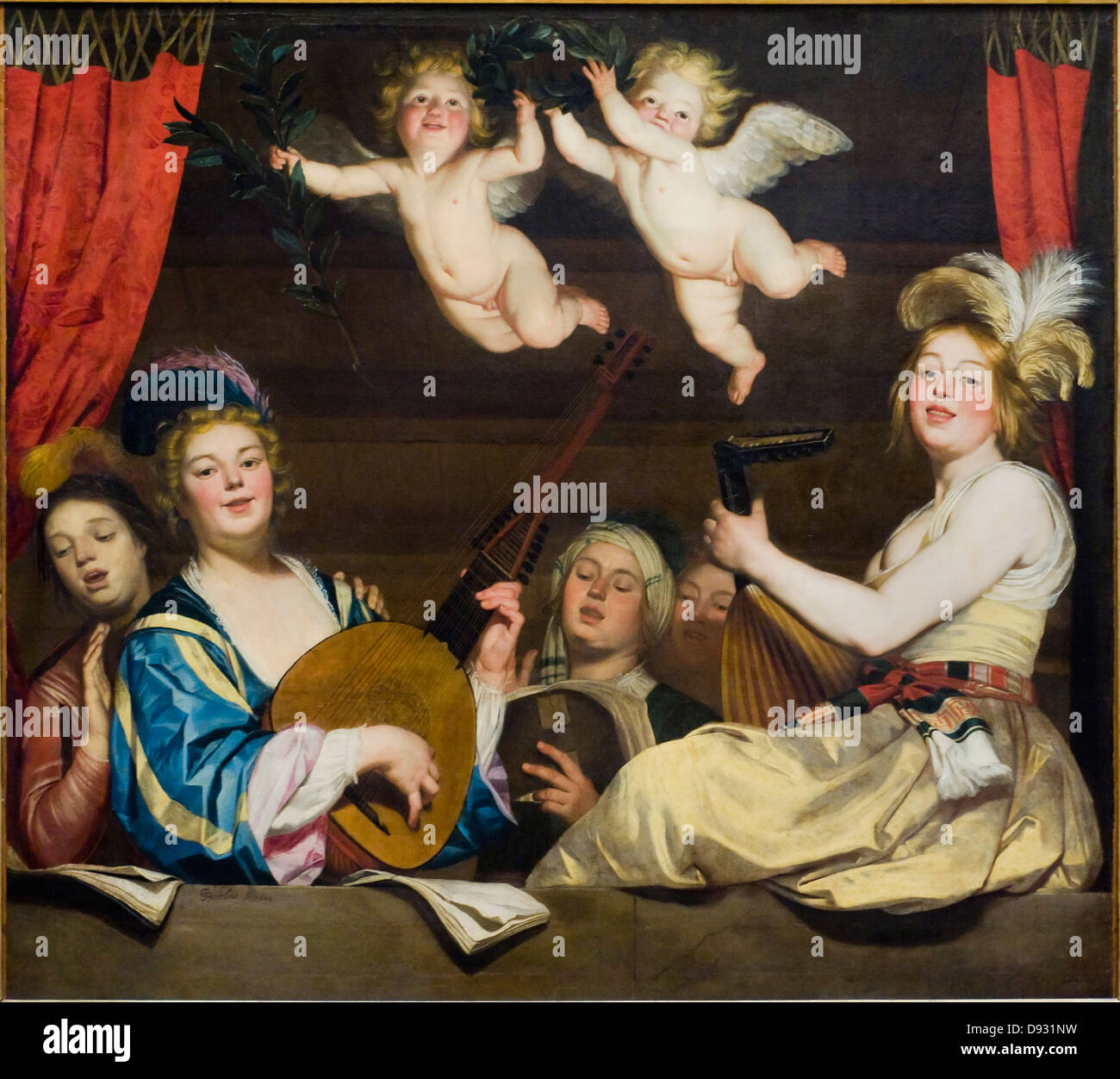 Gerrit van Honthorst Konzert 1624 XVII th Jahrhundert Paris - Louvre Museum flämischen Schule Öl auf Leinwand Stockfoto