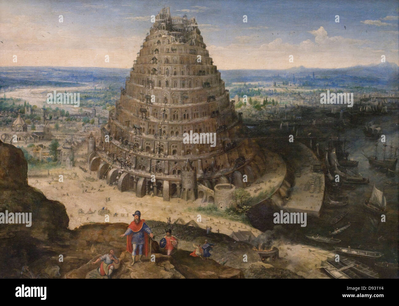 Lucas van Valckenborch Tower of Babel 1594 XVI Jahrhundert Paris - Louvre Museum flämischen Schule Öl auf Leinwand Stockfoto