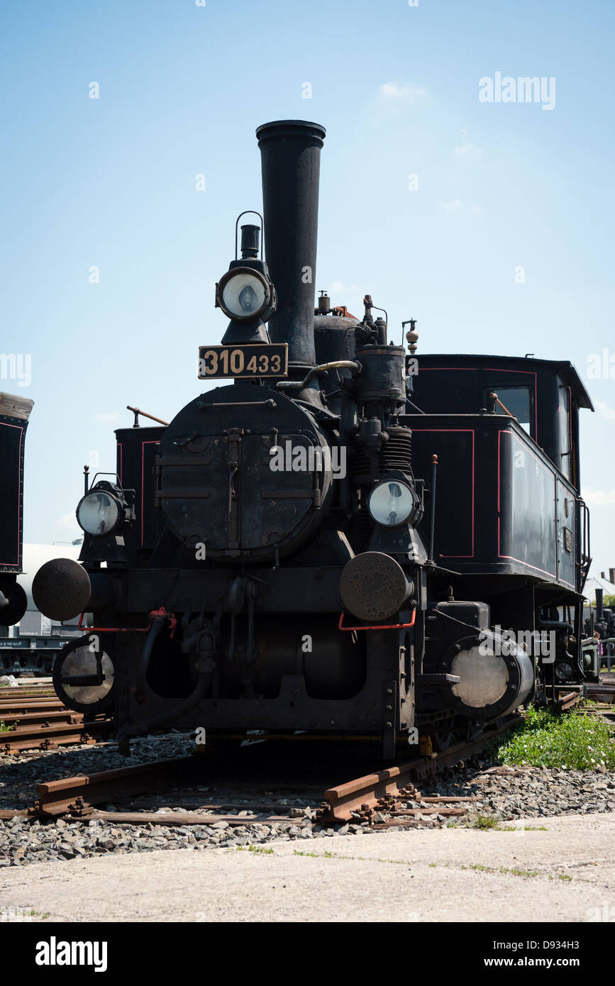 Oldtimer Dampflokomotive im museum Stockfoto