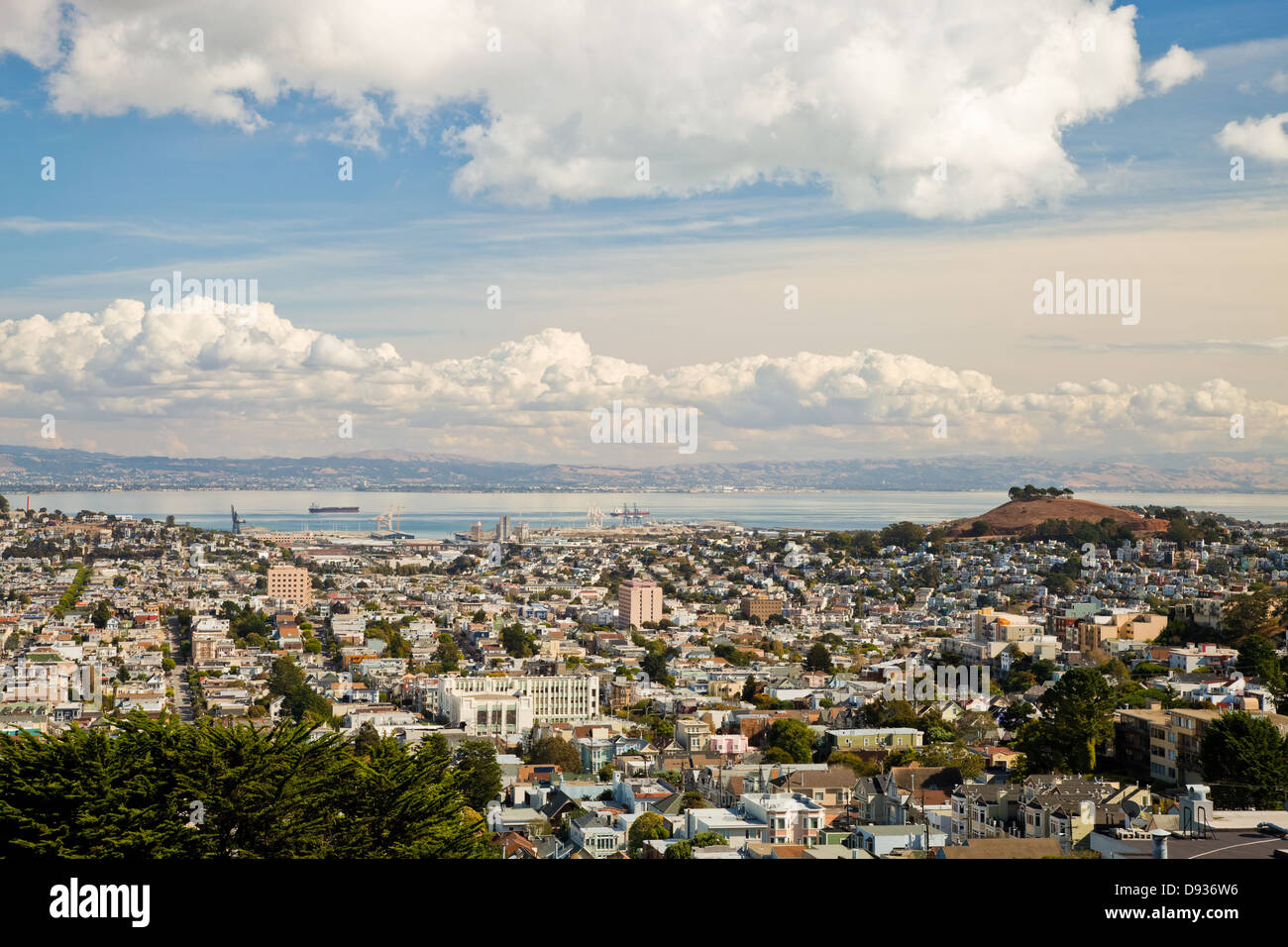 San Francisco zentrale Waterfront und Bernal Heights Stockfoto