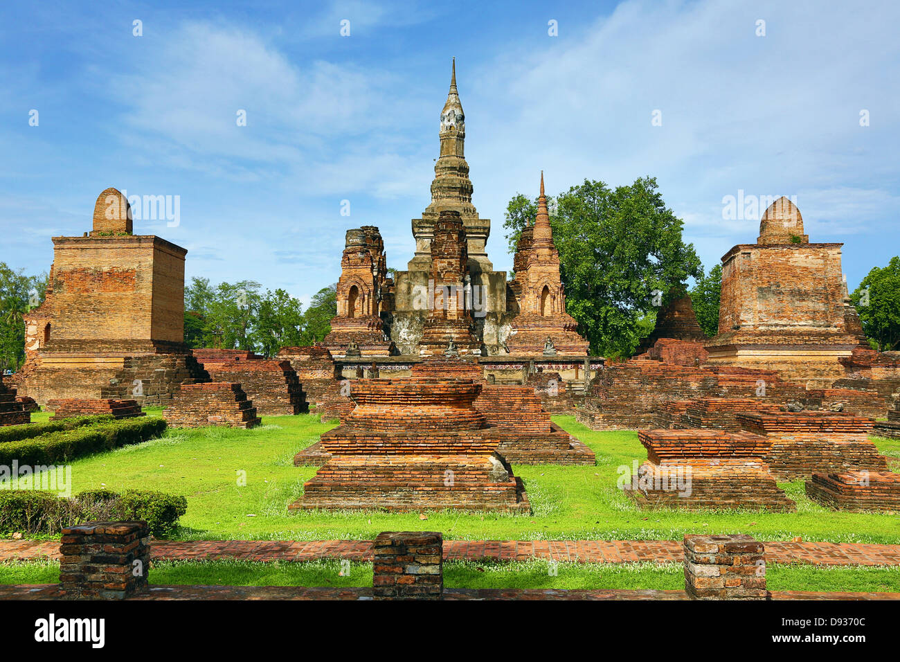 Wat Mahathat Tempel, Sukhotai Historical Park, Sukhotai, Thailand Stockfoto