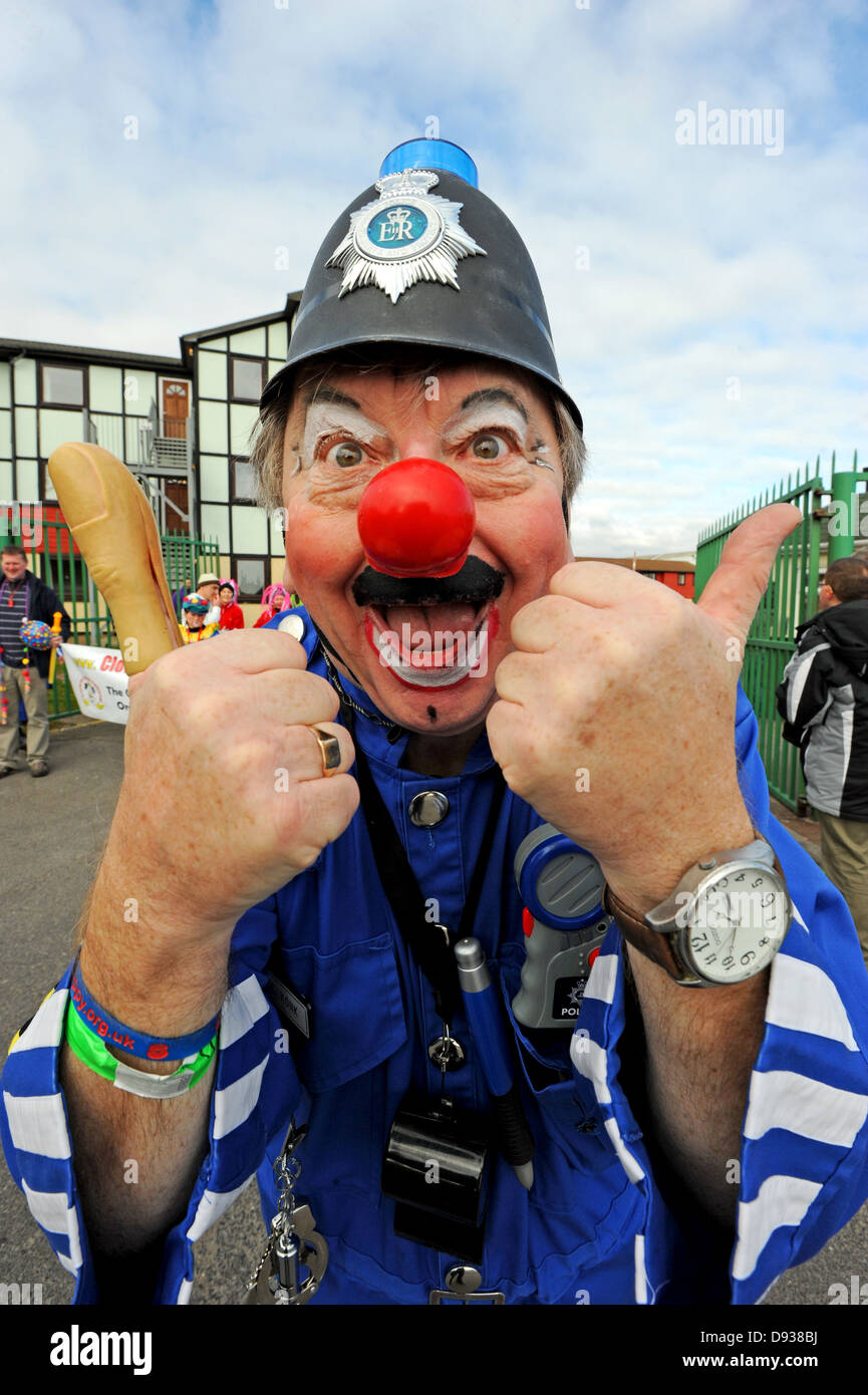 Die letzten Clowns Parade fand statt in Bognor während der Jahrestagung der Clowns im Butlins statt Stockfoto