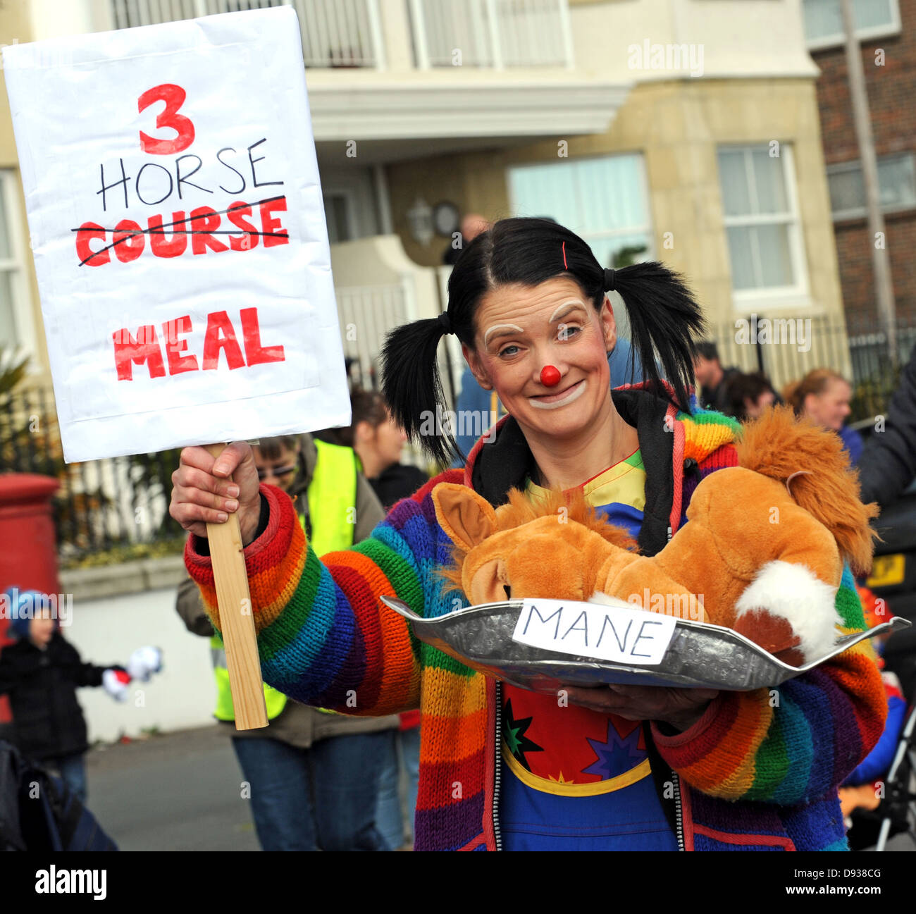 Die letzten Clowns Parade fand statt in Bognor während der Jahrestagung der Clowns im Butlins statt Stockfoto