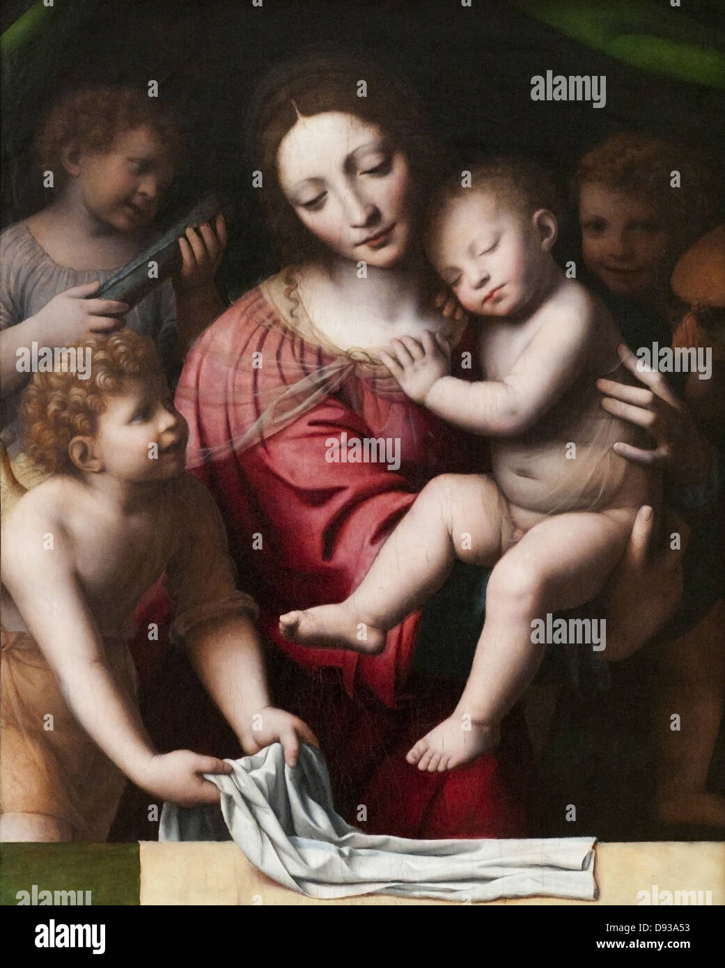 Bernardino Luini Le Sommeil de l ' enfant Jésus XVI th Jahrhundert italienischen Schule Museum Louvre - Paris Stockfoto