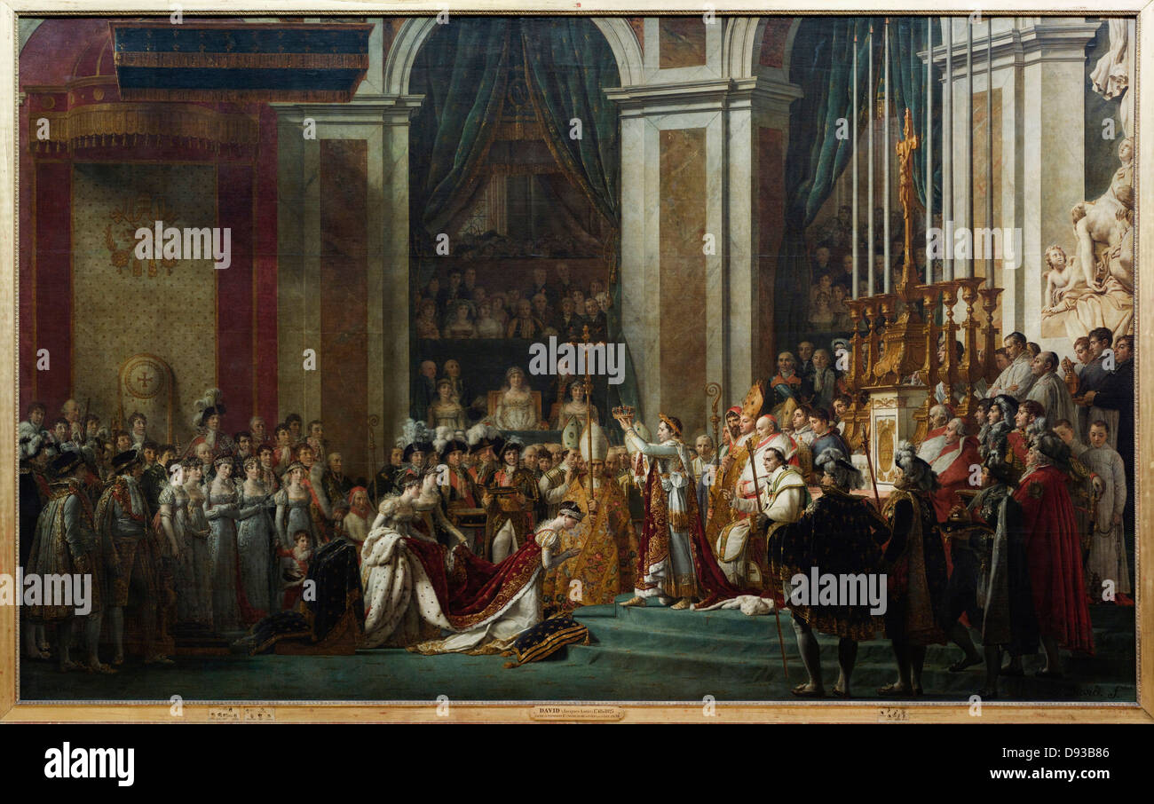 Jacques-Louis David Le Sacre de Napoléon - die Krönung von Napoleon 1805 - 1807 XIX th Jahrhundert Französisch Schule Louvre Museum Stockfoto