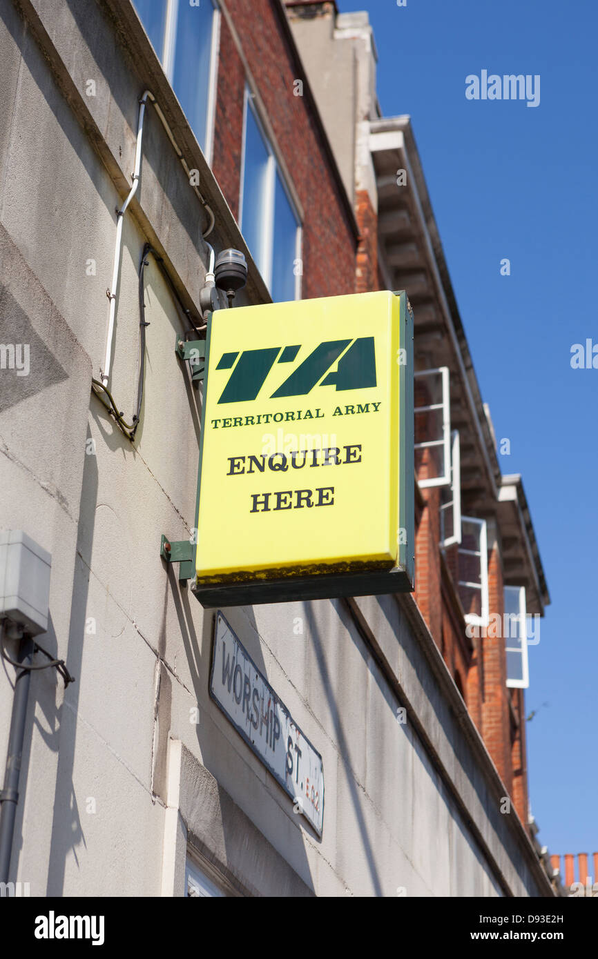 Territoriale Armee Zeichen, London, UK Stockfoto