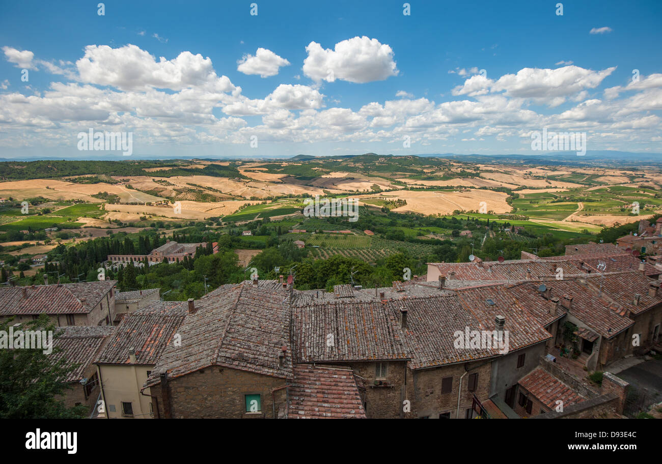 Panorama von Montepulciano, Toskana, Italien Stockfoto