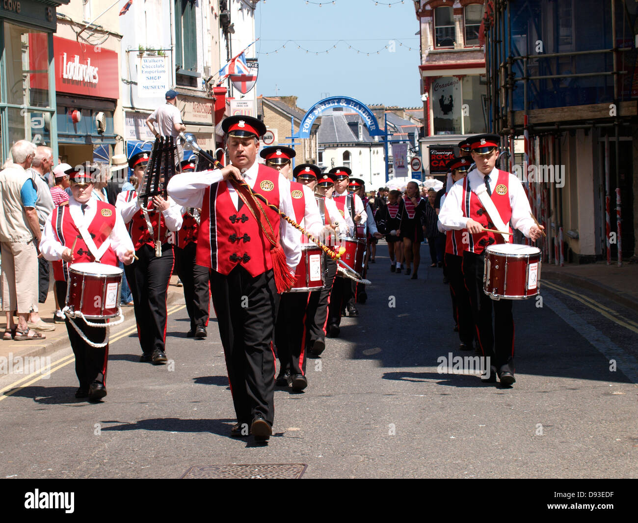 Barnstaple Stadt Jugend Marching Band, Devon, UK 2013 Stockfoto