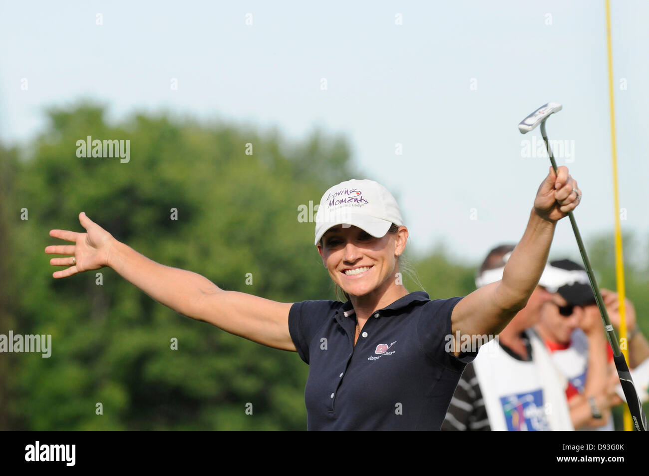 9. Juni 2013 - Pittsford, NY, Vereinigte Staaten von Amerika - 9. Juni 2013: Danah Bordner auf das 18. Grün in der 4. Runde der die Wegmans LPGA Championship 2013 in Pittsford, NY. Stockfoto