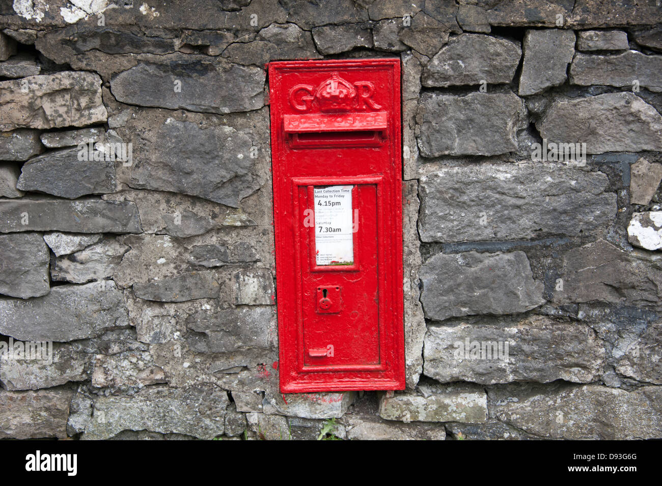 GR Royal Mail Briefpost Box rot Old UK England Stockfoto