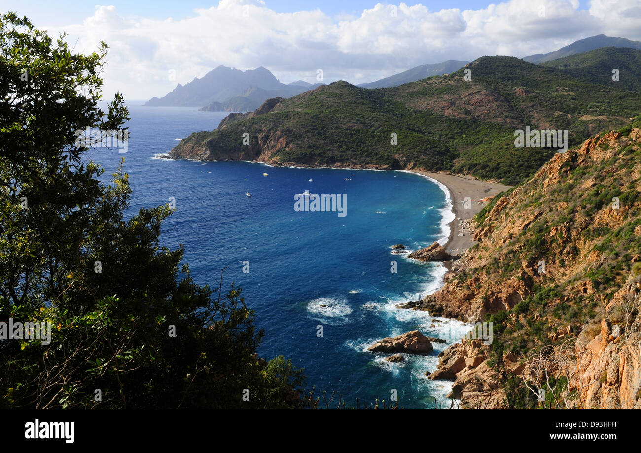 Küste nördlich von Porto, Filosorma Region, Korsika, Frankreich Stockfoto