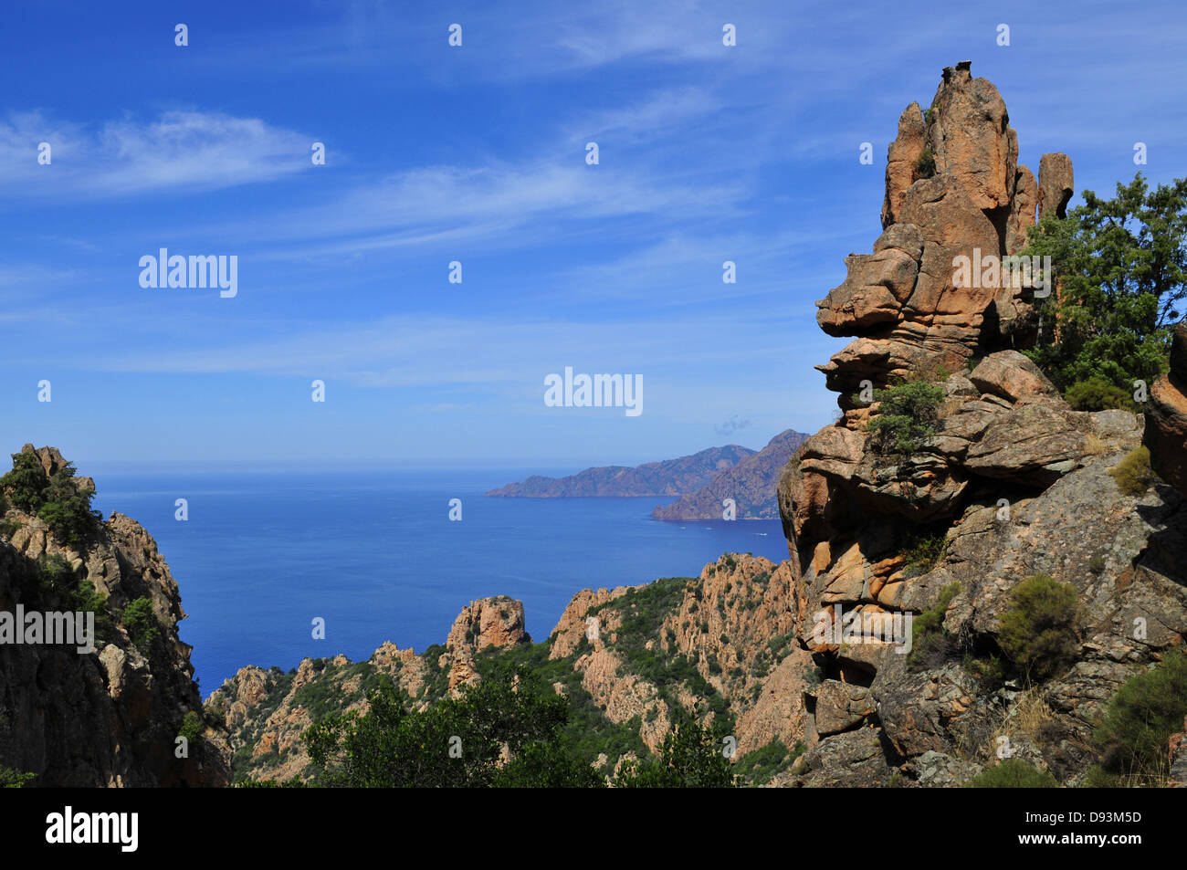 Tarfoni Felsen, Calanche, Korsika, Frankreich Stockfoto