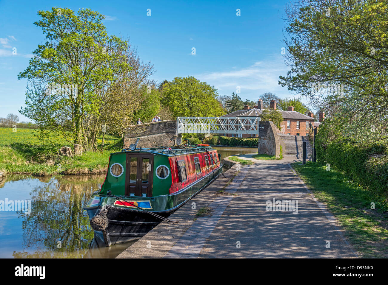 Shropshire Union Canal bei Ellesmere Wharf. Ellesmere Shropshire England Vereinigtes Königreich. Stockfoto