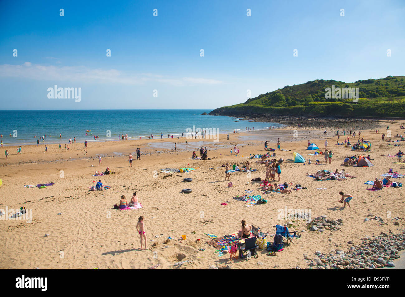 Langland Bucht, Halbinsel Gower, Lage an der Küste in der Nähe von Mumbles, Swansea, Wales Stockfoto