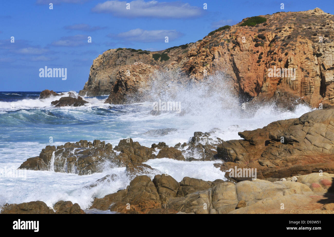 Überspannungsschutz bei Capo Pecora, Sardinien, Italien Stockfoto