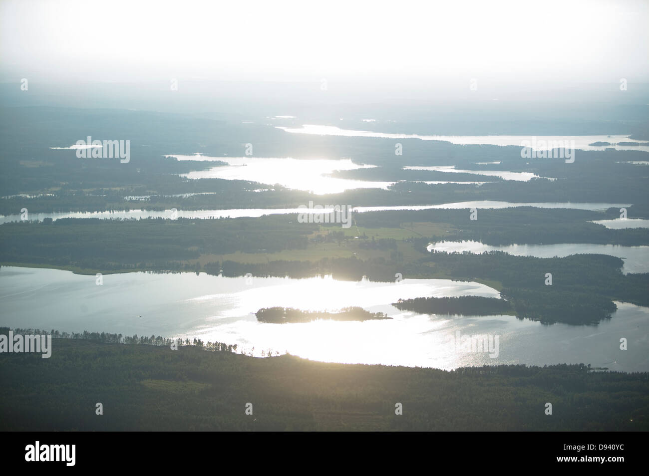Seen in Waldlandschaft, Värmland, Schweden. Stockfoto