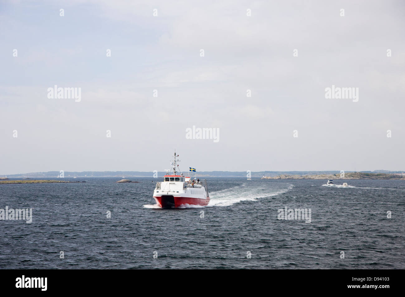 Motorboot am Meer bewegen Stockfoto