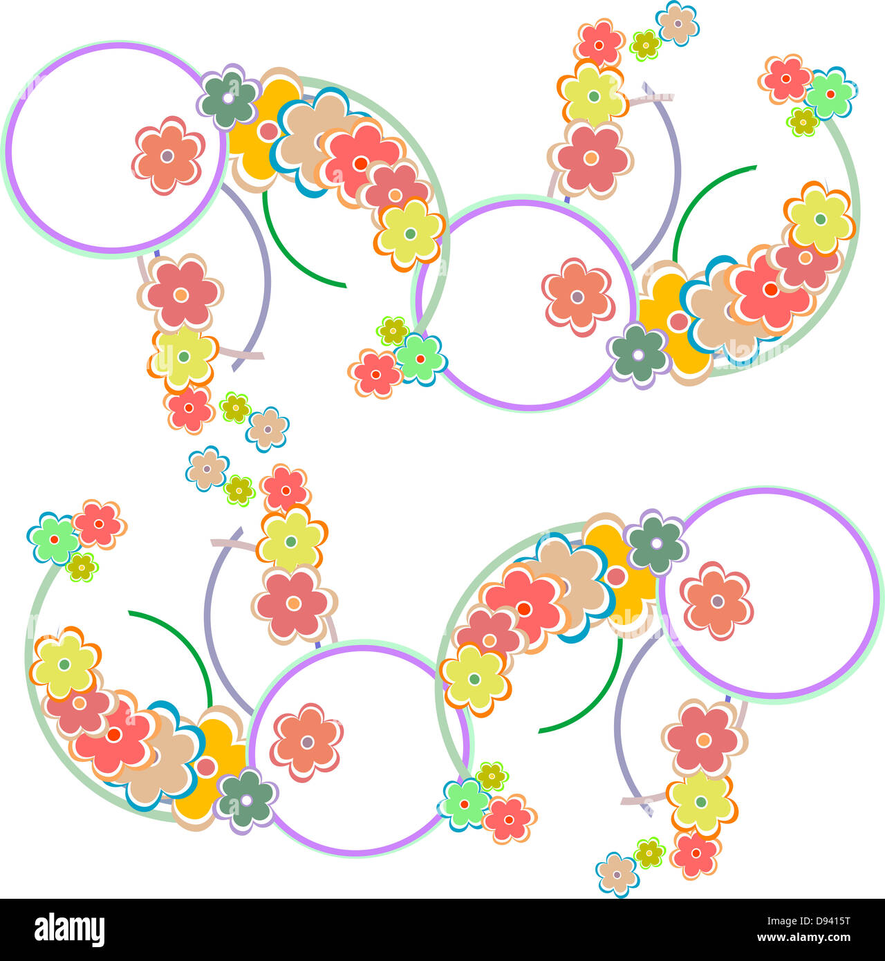 Romantische Blumen Hintergrund nahtlose Retro-Blumenmuster Stockfoto