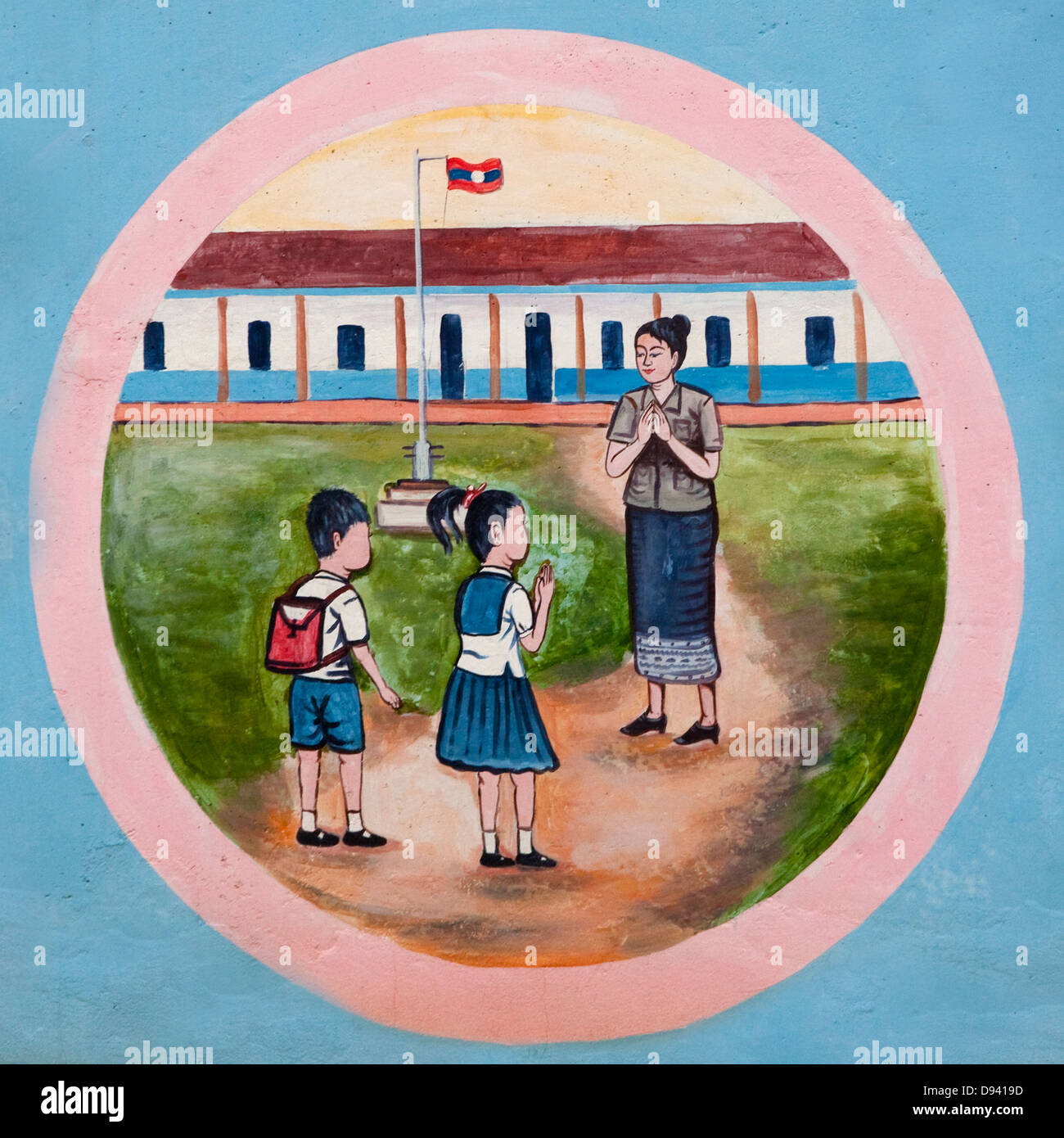 Propaganda-Poster, Savannakhet, Laos Stockfoto