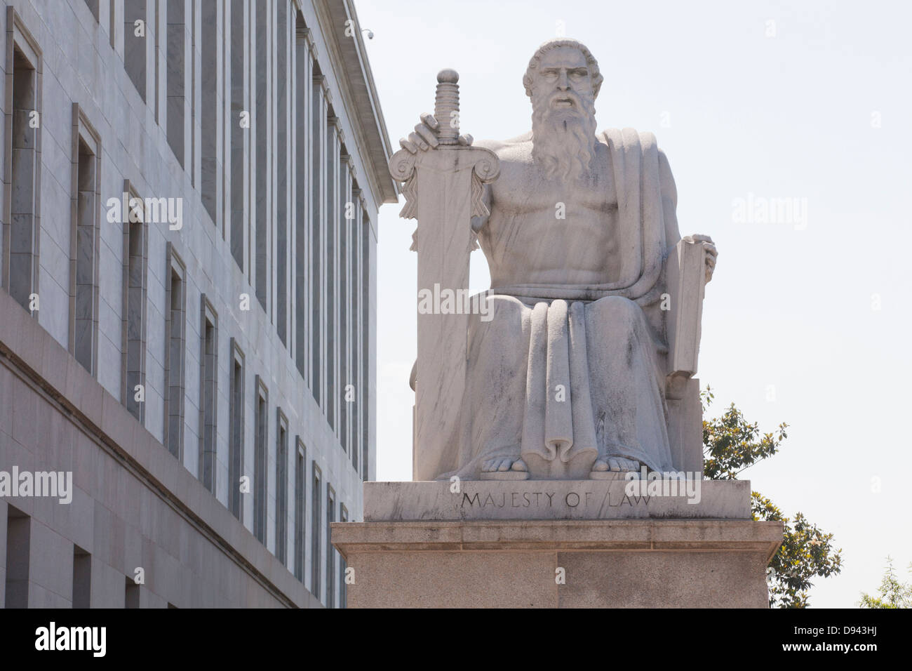 Majestät des Gesetzes Bildhauerei an der Russel US-Repräsentantenhaus Gebäude - Washington, DC USA Stockfoto