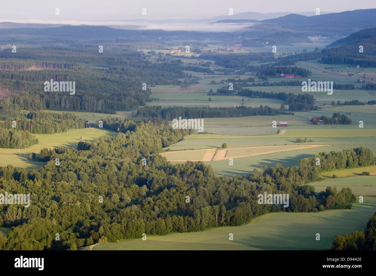 Ackerland, Luftaufnahme, Schweden. Stockfoto