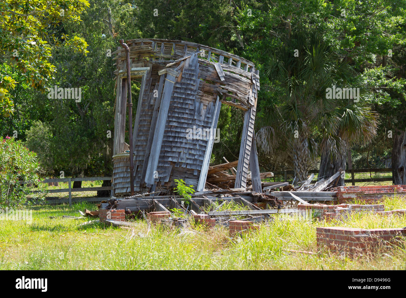 Überreste des Gebäudes Erholung der Dungeness Plantage, Cumberland Island, Georgia Stockfoto