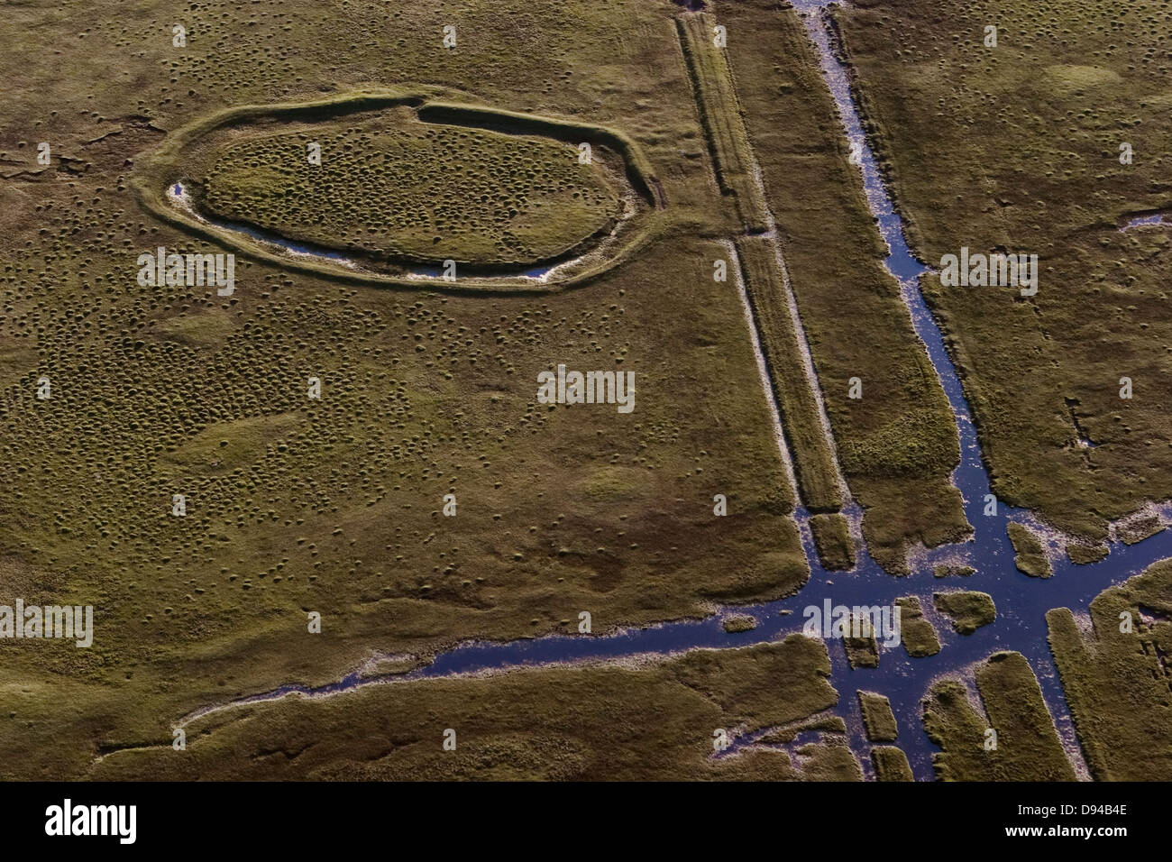 Eine historische Marke in der Boden, Luftbild-Ansicht, Schweden. Stockfoto