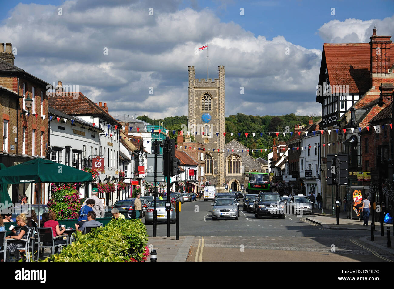 Marienkirche vom Marktplatz, Henley-on-Thames, Oxfordshire, England, Vereinigtes Königreich Stockfoto