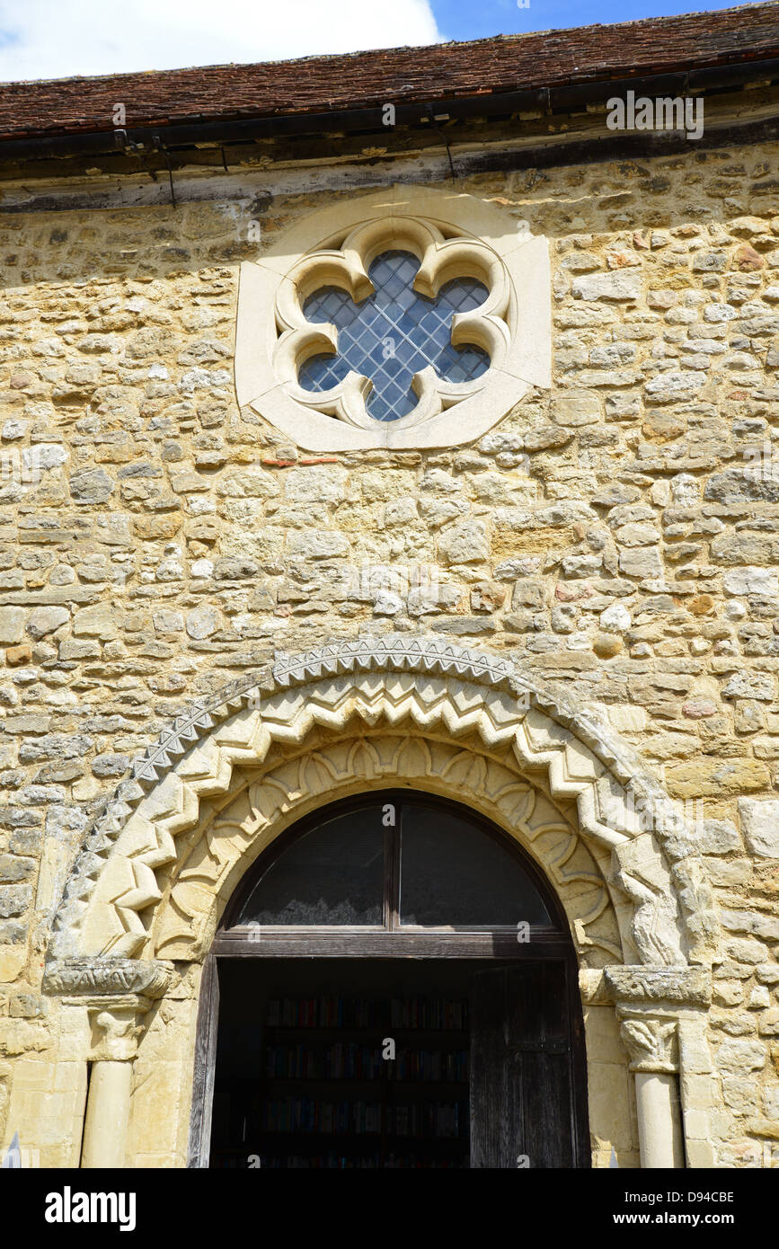 Norman Tor zum 15. Jahrhundert Buckingham Chantry Kapelle, Markt Hill, Buckingham, Buckinghamshire, England, Vereinigtes Königreich Stockfoto