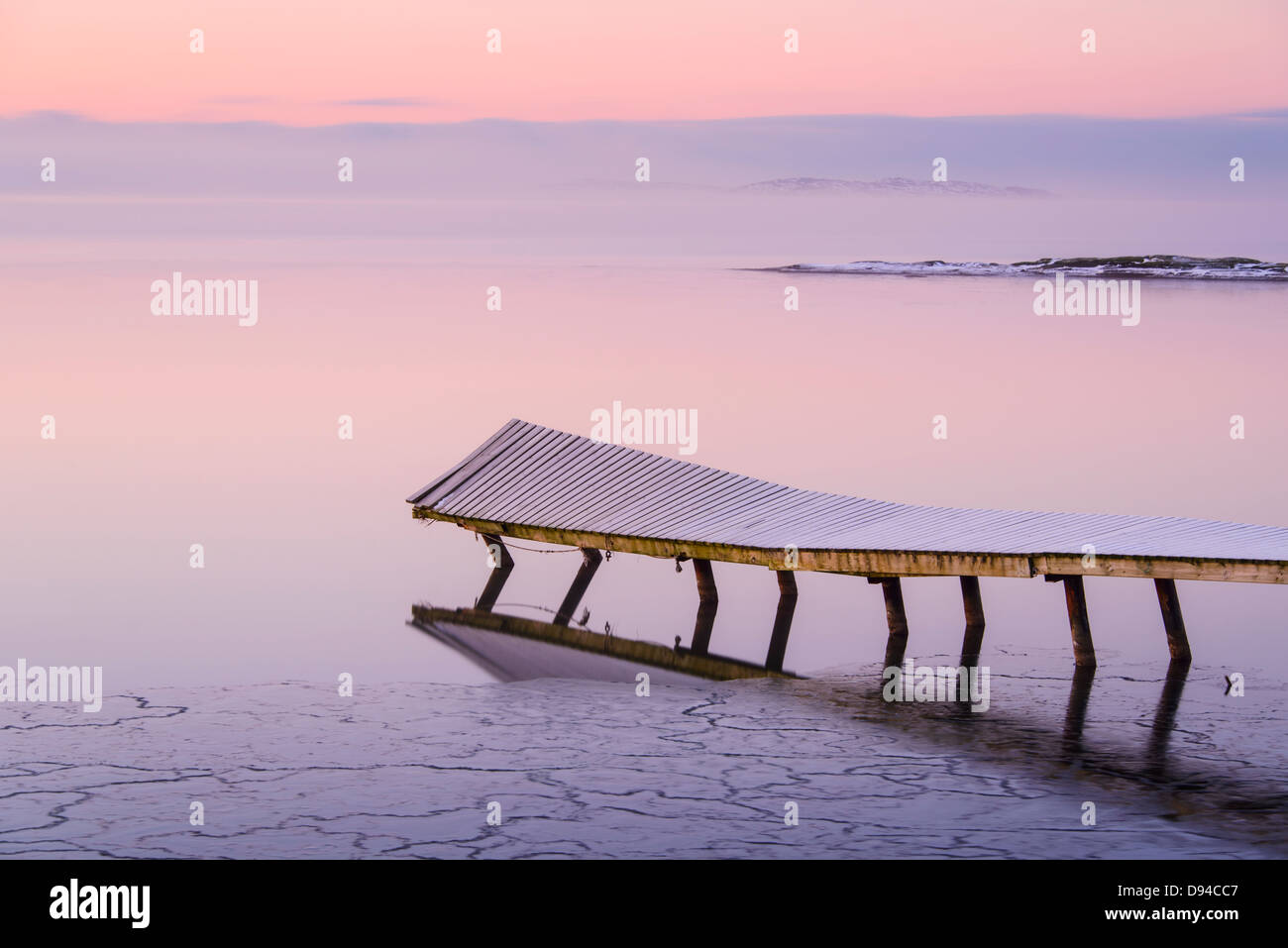 Steg bei Sonnenaufgang Stockfoto