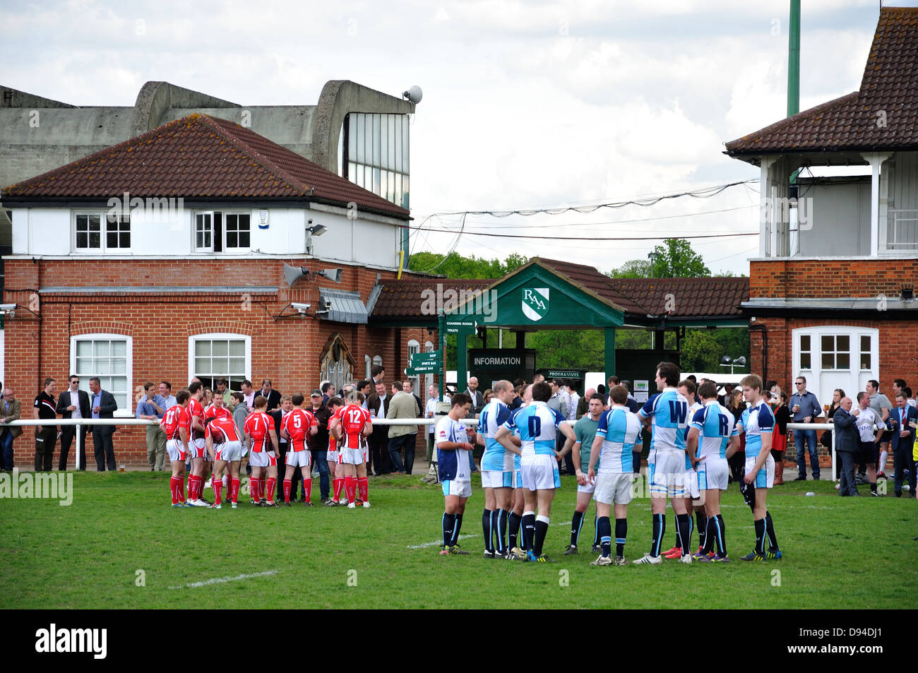 Sevens Rugby match bei Richmond Athletic Boden, Twickenham Road, Richmond, Greater London, England, Vereinigtes Königreich Stockfoto