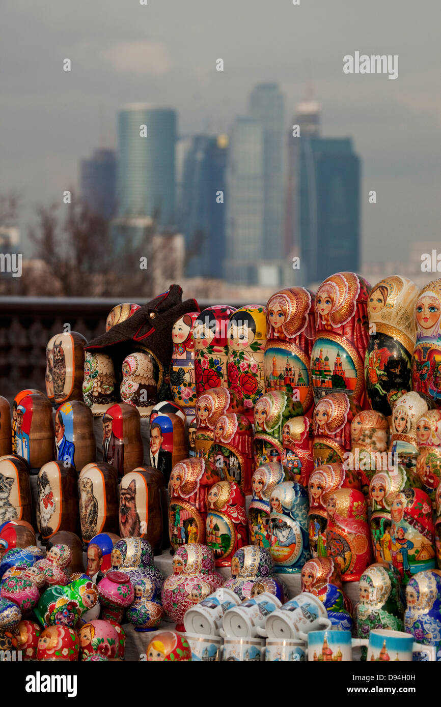 Matroschka Puppen, Moscow City, Moskau, Russland Stockfoto