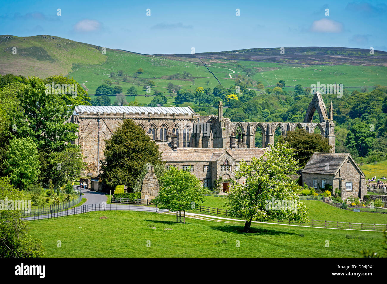 Bolton Abbey Ruinen in North Yorkshire ehemals West Riding of Yorkshire. Stockfoto