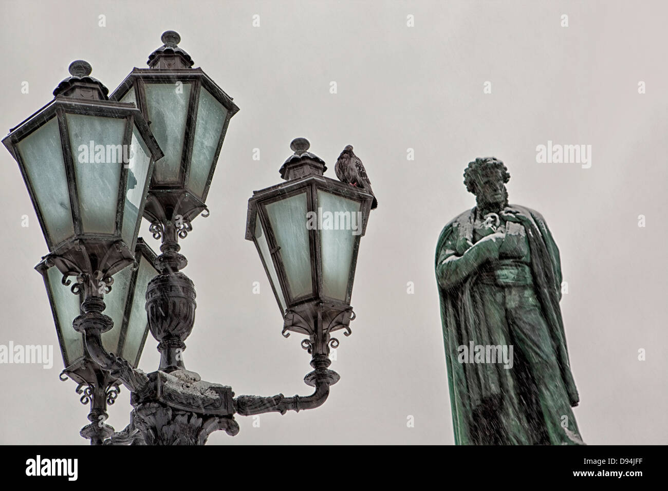 Puschkin-Statue am Puschkin-Platz, Moskau, Russland Stockfoto