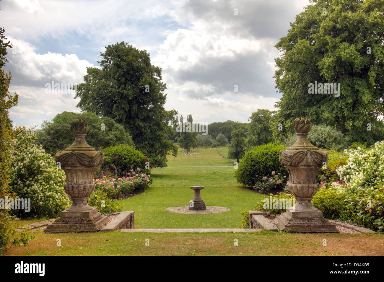 Blick auf den Garten englischen Landsitz. Stockfoto