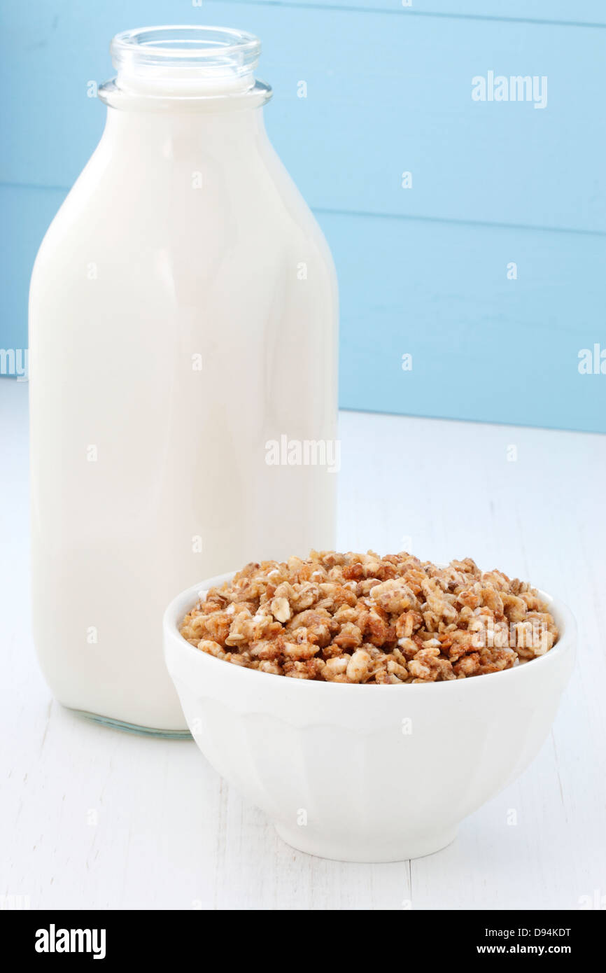 Leckere und gesunde knusprige Hafer Müsli, auf der ganzen Welt beliebt und oft in Kombination mit Joghurt oder Milch gegessen. Stockfoto