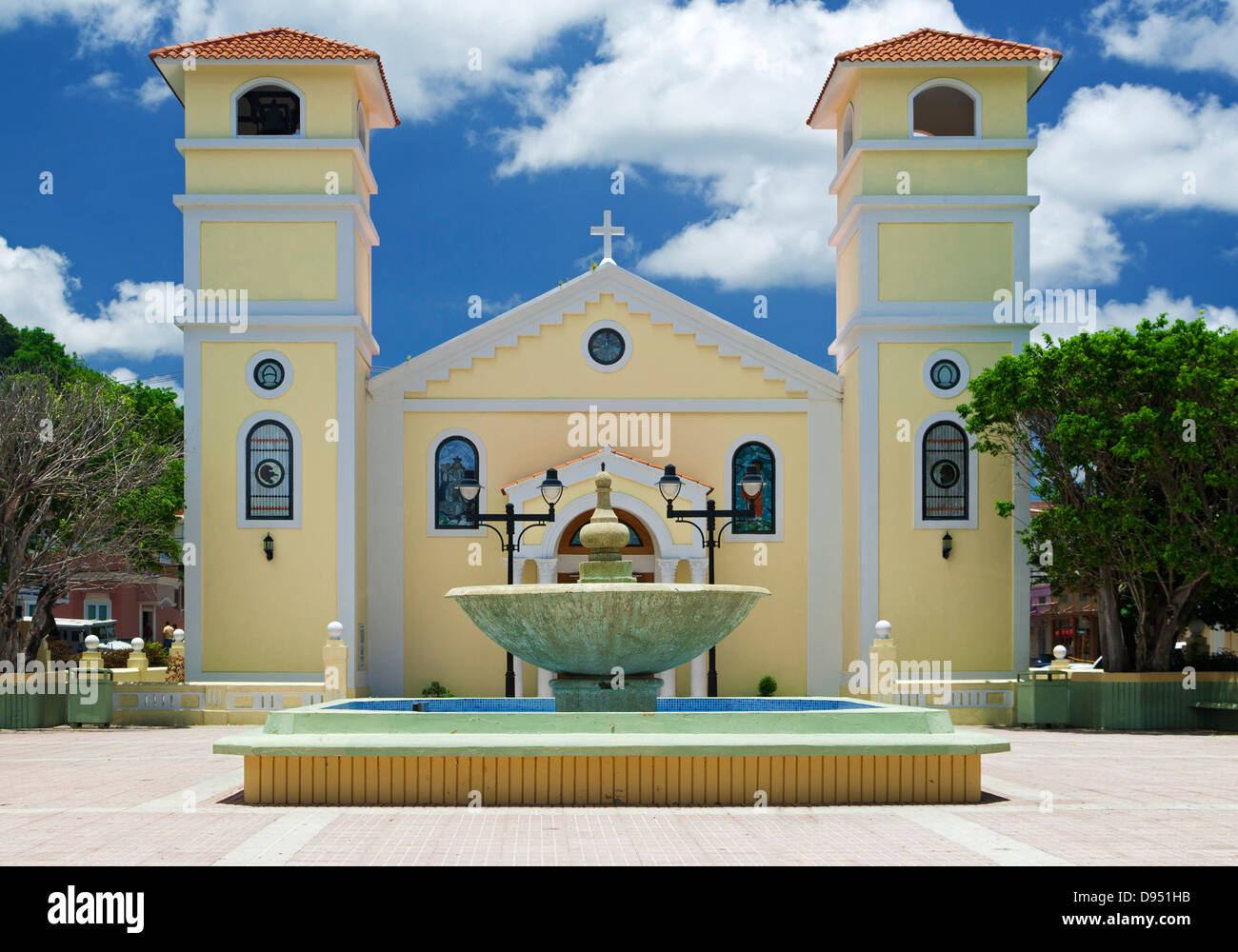 Unserer lieben Frau von Candelaria Kirche, Plaza Lajas, Puerto Rico Stockfoto